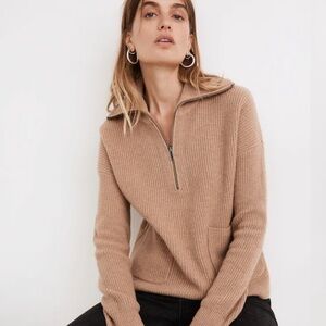 Madewell Glenbrook Half-Zip Pullover Sweater Sz Medium